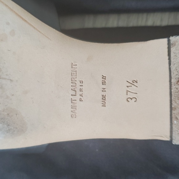 Yves Saint Laurent Paris Maine Nero flat heel leather sandal size 37+ slide - Picture 6 of 9